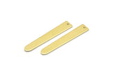 Brass Necklace Bar, 12 Raw Brass Rectangle Charms With 1 Hole, Pendants, Findings (35x6x0.80mm) M02389