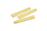 Brass Necklace Bar, 12 Textured Raw Brass Rectangle Charms With 1 Hole, Pendants, Findings (35x6x0.80mm) M02393