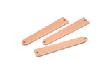Copper Necklace Bar, 12 Raw Copper Rectangle Charms With 2 Holes, Pendants, Findings (35x6x0.80mm) M02398