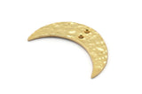 Hammered Moon Crescent Charm, 2 Gold Plated Brass Hammered Moons with 2 Holes  (30x8x1.2mm) N0387 Q0066