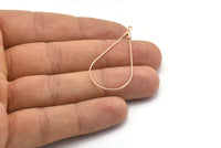 Rose Gold Drop Earring, 10 Rose Gold Plated Brass Wire Drop Earring Charms With 1 Loop, Pendants, Findings (44.5x23x0.8mm) BS 2287 Q0551
