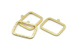 Brass Rectangle Pendant, 3 Raw Brass Hammered Rectangle Pendants with 1 Loop, Necklace Findings (30x24x1.7mm) BS 1869