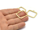 Brass Rectangle Pendant, 3 Raw Brass Hammered Rectangle Pendants with 1 Loop, Necklace Findings (30x24x1.7mm) BS 1869