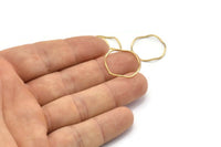 Brass Circle Rings, 24 Raw Brass Wavy Circle Rings, Charms (20x0.8mm) BS 1807
