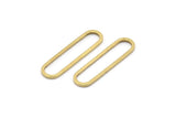Oval Brass Charm, 50 Raw Brass Oval Rings, Connectors (25x6x1mm) BS 1735