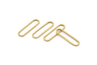 Oval Brass Charm, 50 Raw Brass Oval Rings, Connectors (25x6x1mm) BS 1735