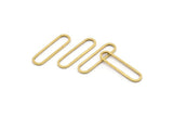Oval Brass Charm, 50 Raw Brass Oval Rings, Connectors (25x6x1mm) BS 1735