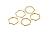 Brass Hexagon Charm, 50 Raw Brass Hexagon Ring Charms (12x0.6x0.8mm) BS 1842