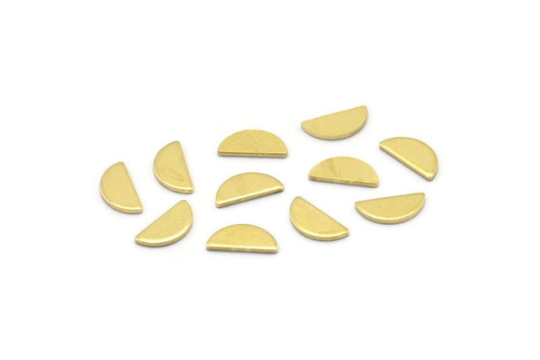 Brass Geometric Blank, 100 Raw Brass Tiny Semi Circle Blanks, Findings (9x4x0.80mm) M02356