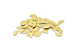 Brass Geometric Blank, 100 Raw Brass Tiny Semi Circle Blanks, Findings (9x4x0.80mm) M02356