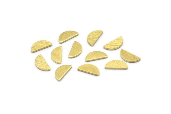 Brass Geometric Blank, 100 Textured Raw Brass Tiny Semi Circle Blanks, Findings (9x4x0.80mm) M02357