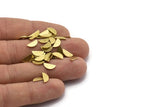 Brass Geometric Blank, 100 Textured Raw Brass Tiny Semi Circle Blanks, Findings (9x4x0.80mm) M02357