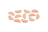 Copper Geometric Blank, 100 Copper Brass Tiny Semi Circle Blanks, Findings (9x4x0.80mm) M02358