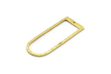 D Shape Rings, 4 Raw Brass Hammered D Shape Connectors With 1 Hole, Rings  (47x18x1.4mm) BS 1894