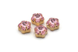 5 Gold Plated Light Rose Swarovski Rhinestone Prong Setting 10 Mm Y300 Y028