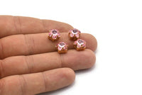 5 Gold Plated Light Rose Swarovski Rhinestone Prong Setting 10 Mm Y300 Y028