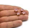5 Gold Plated Light Rose Swarovski Rhinestone Prong Setting 10 Mm Y300 Y028