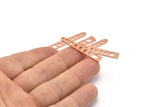 Copper Moon Charm, 24 Raw Copper Moon Charms With 1 Hole (35x6x5x0.80mm) M02351