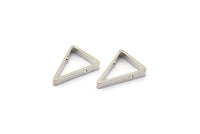 Silver Triangle Charm, 12 Silver Tone Triangles with 2 Holes (16x12x2.5x0.8mm) BS 2149