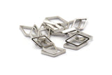 Silver Diamond Connector, 24 Silver Tone Diamond Connectors, Findings (16x9mm) BS 2109