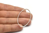 Silver Oval Connectors, 12 Silver Tone Oval Connectors, Rings, Findings (54x28x1.4x0.8mm) BS 2113