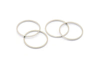 Silver Circle Connector, 50 Silver Tone Circle Connectors, Rings, Findings (20x0.8mm) BS 2096