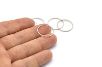 Silver Circle Connector, 50 Silver Tone Circle Connectors, Rings, Findings (20x0.8mm) BS 2096