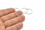 Silver Circle Connector, 50 Silver Tone Circle Connectors, Rings, Findings (20x0.8mm) BS 2096