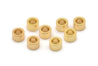 Industrial Spacer Bead, 6 Gold Plated Brass Industrial Tubes, Spacer Beads, Findings (7x4.5mm) Bs 1348
