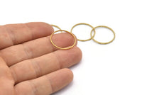 Brass Circle Connectors, 24 Raw Brass Textured Circle Connectors (21x0.8x1mm) BS 2073