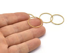 Brass Circle Connectors, 24 Raw Brass Textured Circle Connectors (21x0.8x1mm) BS 2073