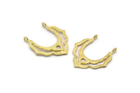 Brass Pendant Finding, 4 Raw Brass Pendant Findings With 2 Loops, Charms, Earrings, Findings (29x27x1mm) BS 1982
