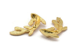 Gold Fish Earring, 2 Gold Plated Brass Fish Stud Earrings (28x16mm) N0774 Q0837