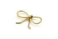 Brass Wire Connector, 24 Raw Brass Wire Ribbon Connectors, Charms, Findings (15x24.5x1mm) BS 2083