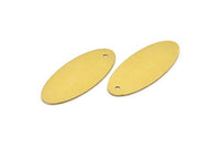 Brass Oval Connector, 12 Raw Brass Oval Connectors With 1 Hole (37.5x15.5x0.8mm) BS 1902