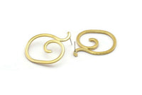 Abstract Earring Findings, 2 Raw Brass Geometric Earring Findings  (40x32x1.8mm) BS 1970