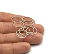 Silver Circle Connector, 50 Silver Tone Circle Connectors, Rings, Findings (16x1x0.8mm) BS 2098