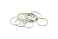 Silver Circle Connector, 50 Silver Tone Circle Connectors, Rings, Findings (16x0.8mm) BS 2097