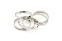 Silver Circle Connector, 24 Silver Tone Circle Connectors, Rings, Findings (19x2mm) BS 2103