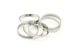 Silver Circle Connector, 24 Silver Tone Circle Connectors, Rings, Findings (19x2mm) BS 2103