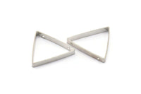 Silver Triangle Charm, 12 Silver Tone Triangles with 2 Holes (27x3x0.6mm) BS 2115