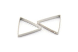 Silver Triangle Charm, 12 Silver Tone Triangles with 2 Holes (27x3x0.6mm) BS 2115