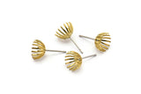Earring Post Stud, 50 -  316L Stainless Steel Earring Posts With Raw Brass 8mm Flat Pad For 8mm Bead, Ear Studs BS 2129