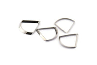 Silver Triangle Charm, 12 Silver Tone Triangles with 1 Hole (23x20x2x0.4mm) BS 2390