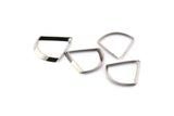 Silver Triangle Charm, 12 Silver Tone Triangles with 1 Hole (23x20x2x0.4mm) BS 2390