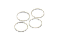 Silver Circle Connector, 50 Silver Tone Circle Connectors, Rings, Findings (17x0.80mm) BS 2416