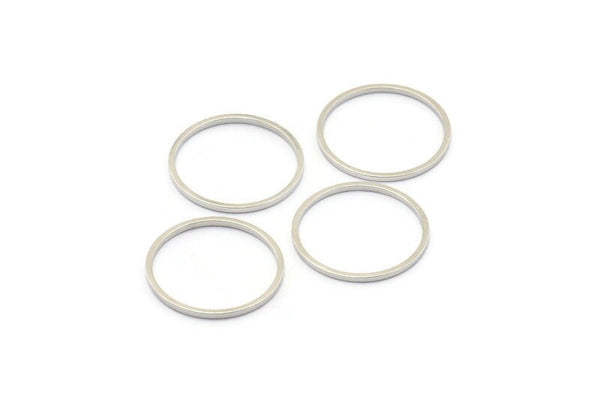Silver Circle Connector, 50 Silver Tone Circle Connectors, Rings, Findings (17x0.80mm) BS 2416