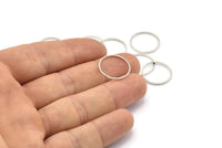 Silver Circle Connector, 50 Silver Tone Circle Connectors, Rings, Findings (17x0.80mm) BS 2416