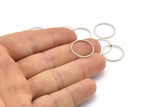Silver Circle Connector, 50 Silver Tone Circle Connectors, Rings, Findings (17x0.80mm) BS 2416