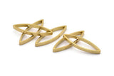 Brass Marquise Connectors,, 12 Raw Brass Marquise Shaped Connectors with 2 Holes (9x28x3mm) BS 2337